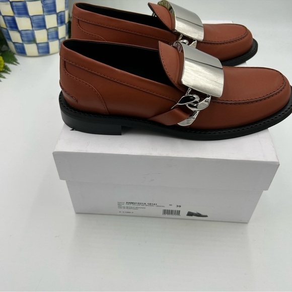 Men’s JW Anderson, gourmet chain, leather loafer size 39 made in Italy